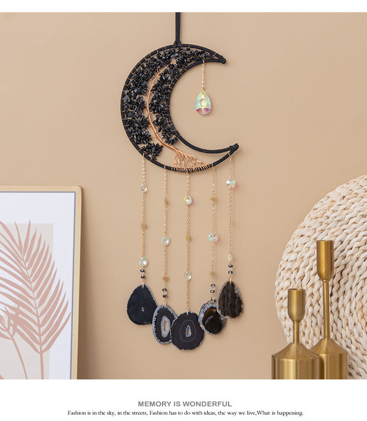 Black Agate Moon Wall Decor