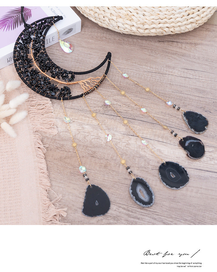 Black Agate Moon Wall Decor