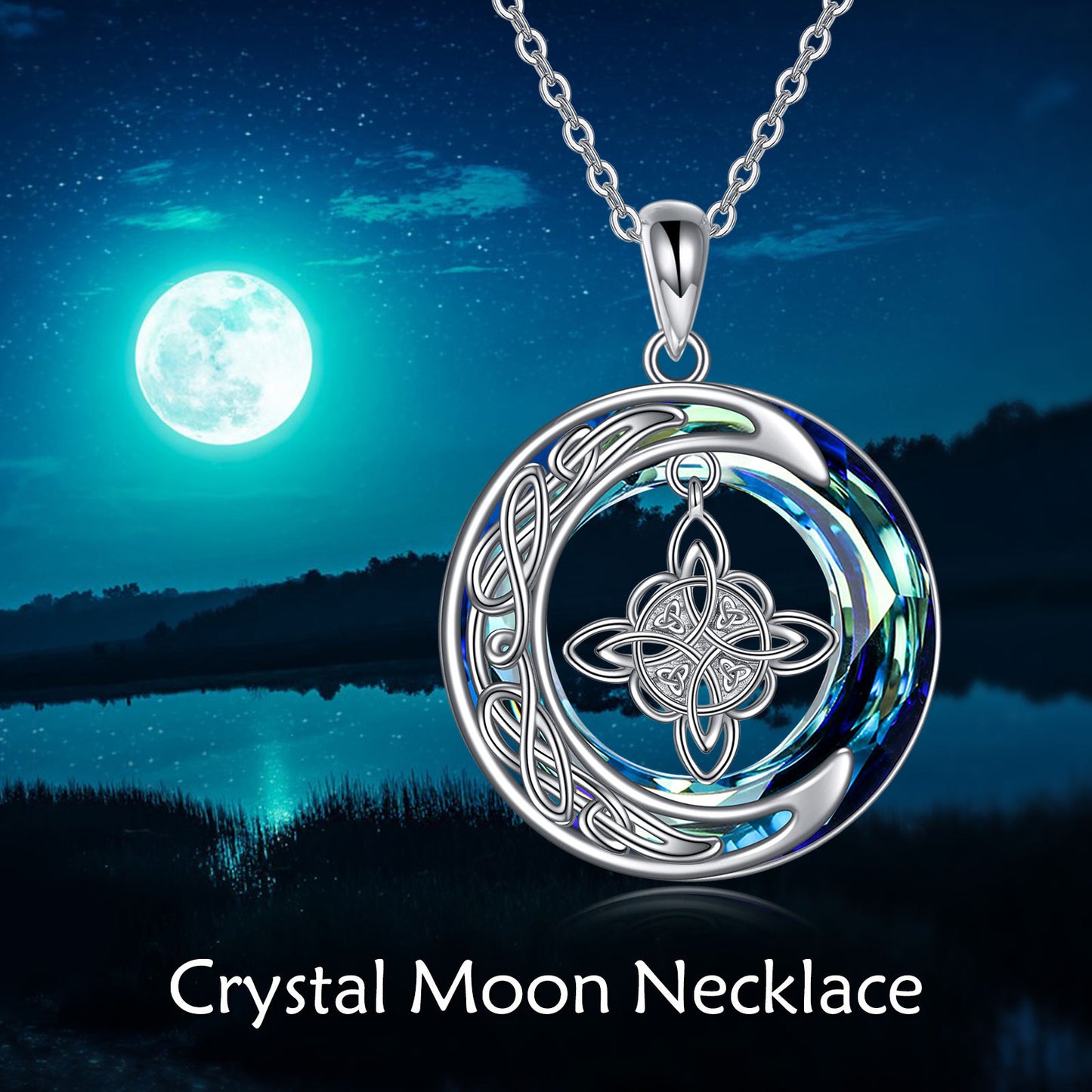 Celtic Moon Witch Knot Necklace